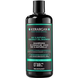 Kerargan - Hydraterende Shampoo met Kokosolie voor Uitgedroogd en Beschadigd Haar - Zacht Reinigend en Hydraterend - Zonder sulfaat, GMO, siliconen, en minerale olie - 500ml