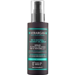 Kerargan - Haarserum met kokosolie om je haar te voeden en te zuiveren en je hoofdhuid te versterken - Voor droog en broos haar - Sulfaat, parabenen en siliconenvrij - 100 ml