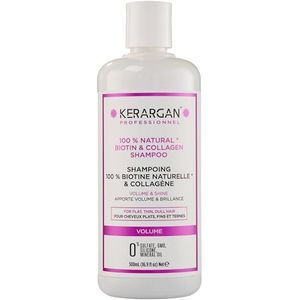 Kerargan - Volumiserende Shampoo met Biotine & Collageen - Voor Plat, Fijn, Dof Haar - Versterkend, Glanzend, Hydraterend - Zonder Sulfaat, GMO, Siliconen, Minerale Olie - 500ml