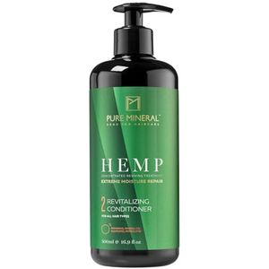 Pure Mineral - Hennep Conditioner voor Revitaliseerd Haar - Hydraterend, Versterkend, Dode Zee Mineralen - Zonder sulfaten, parabenen, petrolaten - 500ml