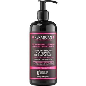 Kerargan - Dagelijkse Ultra Herstellende Leave-in Behandeling met Keratine voor Gestresst Haar - Bescherming en Glans - Aloë Vera, Arganolie - Zonder Sulfaat, GMO, Minerale Olie - 350ml