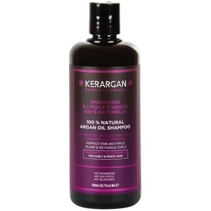 Kerargan - Shampoo met Arganolie voor Ondisciplineerd, Droog en Krullend Haar - Bestrijdt Kroezen, Ontwarrend - Zonder Sulfaat, GMO, Siliconen, Minerale Olie - 500ml