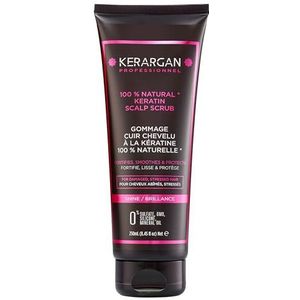 Kerargan - Keratin Kopfhautpeeling für strapazierte und gestresste Haare - Belebt, exfoliert und stärkt - Aloe Vera, Arganöl, Mandelöl - Ohne Sulfate, GVO, Silikone - 250ml