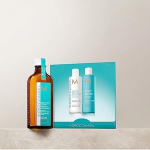 Lichtbehandeling Moroccanoil met een sample van Color Care Shampoo en Conditioner