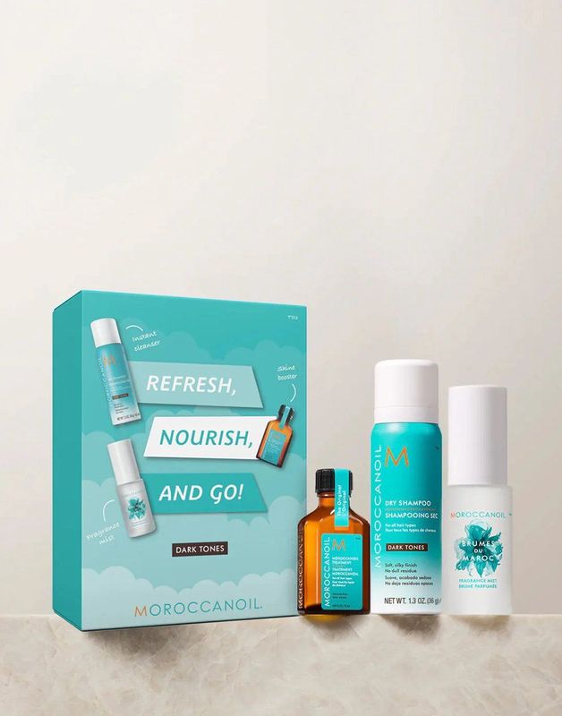 Moroccanoil - Refresh, Nourish & Go Kit - Set voor Donker Haar - Inclusief Dry Shampoo, Treatment en Mist