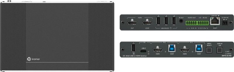 Kramer - SWT3-31-HU - Schakeldoos - HDMI - MiniDP - VGA - USB-C - 3840x2160