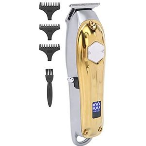 Professionele Tondeuse, Salontondeuse LCD-scherm met 3-delige Gidskam voor Thuissalongebruik voor Haarknippen (Gouden USB-model)