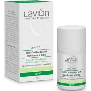 Lavilin Roll-On Deodorant voor Sport | Tot 72 uur Langdurige Bescherming | De Andere Manier om Onaangename Geuren te Voorkomen - Alcohol, Parabenen en Aluminium Vrij - Dierproefvrij