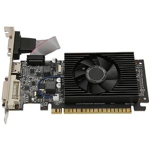 BROLEO Grafische kaart, PCIE 2.0 VGA 1 GB GDDR3 64bit Geheugen Plug and Play Snelle Koeling 500 MHz Geheugenfrequentie GF218 Grafische Kaart voor Desktop