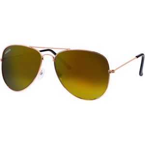 Piloten zonnebril - UV 400 - Oranje Glazen - Bronskleurig Frame