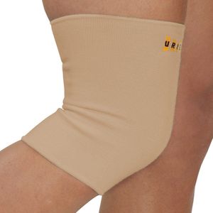 Uriel - Kniebandage Kind - Kniebrace met stevige ondersteuning - Past links & rechts - Unisex - Beige - Maat XS