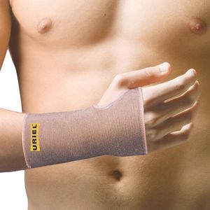 Uriel - Polsbrace Stretch - Polsbandage - Unisex - Maat L - Beige - Past Links en Rechts
