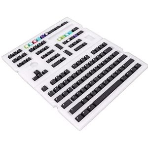 Gaming Keyboard Caps, 128 Toetsen PBT Keycaps Professioneel DIY Keyboard PBT Materiaal voor Cadeau voor Universele Keycaps (GMK Zwart PX)