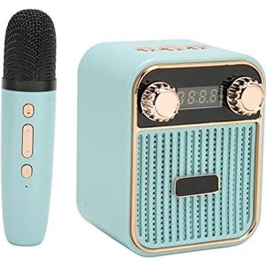 Mini -luidspreker, Professionele Mini-karaokemachine Ingebouwde Microfoon HiFi-stereogeluid Stijlvolle 3 Modi met Microfoon voor Kindercadeaus (Blauw)