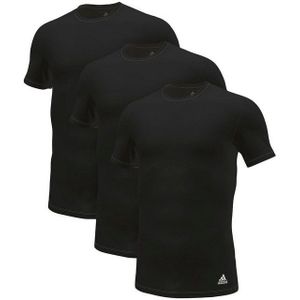 Adidas - Crew Neck Shirt - Ondershirt - Zwart - 100% Katoen - 3 Pack