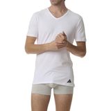 adidas - V-Hals T-shirt - Zwart/Wit - 100% Katoen - 2-Pack
