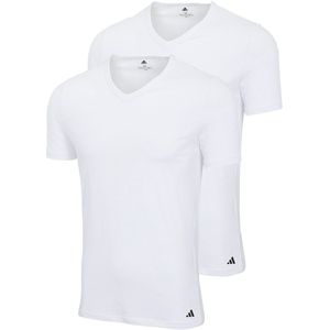 adidas - V-Hals T-shirt - Zwart/Wit - 100% Katoen - 2-Pack