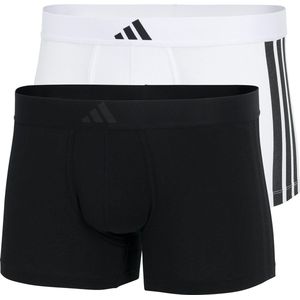 adidas - Active Flex Cotton 3 Stripes - Onderbroek - Zwart / Wit - 2-Pack