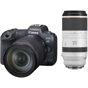 Canon EOS R5 systeemcamera Zwart + RF 24-105mm f/4.0L IS USM + RF 100-500mm f/4.5-7.1L IS USM