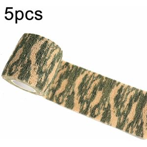 5 stks zelfklevende non-woven outdoor camouflage tape bandage 4 5 m x 5 cm (grascampagne nr. 3)