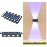 8LED Solar Wandlamp Outdoor Waterdicht Op en neer Tweekoppige Spotlights (Kleur Licht)