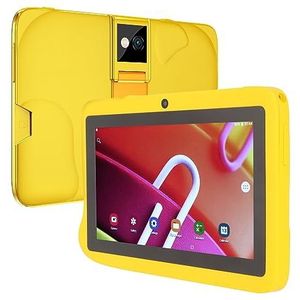 Tablet, Gele Voorzijde 2MP Achterzijde 5MP Kindertablet LED-scherm 2.4G 5G Dual-band 100-240V voor Lezen voor Android 10 (Geel)