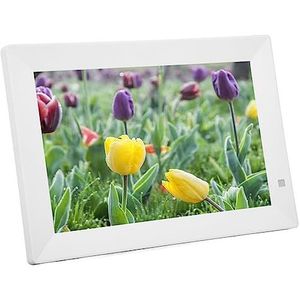 Elektronische Fotolijst, 10 Inch Digitale Fotolijst Menselijk Lichaam Inductie MP3 MP4 100-240V 16G Geheugenklok 1024x800 voor Thuis (EU-stekker)