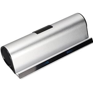 Bureau-soundbar, Stereo 1000 MAh Batterij -luidspreker Beugelfunctie Dubbele stuurprogramma's Draagbaar voor Tablet voor Mobiele Telefoon (Zilver)