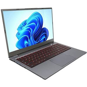 Laptop-pc, 15,6-inch Multifunctionele Vingerafdruk Ontgrendelbaar Draagbaar 100-240 V Ultradun 16 GB RAM 128 GB ROM voor Werk en Bedrijf (16+128G EU-stekker 100-240V)