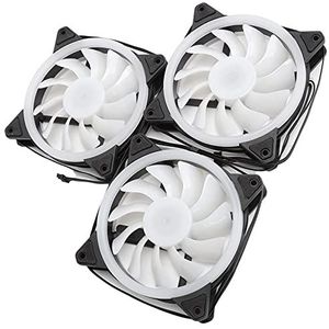 3-delige Koelventilator voor Computerchassis, 6-pins 1300 Rpm Dubbele RGB-behuizingventilatoren met Hydraulisch Lager - Laag Geluidsniveau 120 Mm Computerventilatoren voor Pc-behuizing