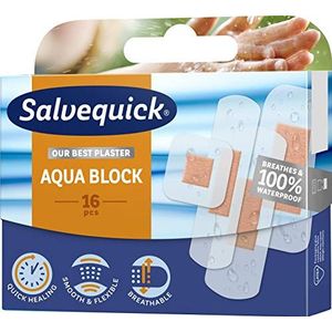 Salvequick - Aqua Block - Waterdichte Pleisters - 16 Stuks