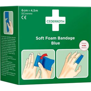 Cederroth Snogg Soft Foam blauwe pleister 6cm x 450 cm rol