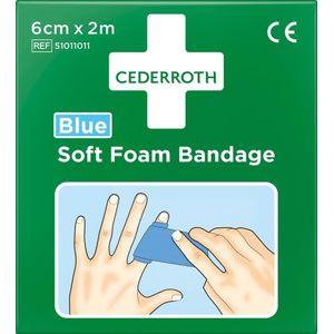 CEDERROTH zacht schuimverband, elastisch, blauw 6 cm x 2 meter - Pleister - Schuimverband - Geschikt voor gebruik in water