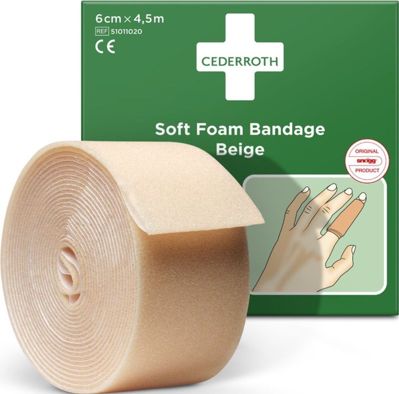 Cederroth - Soft Foam Bandage - Beige - 6 cm x 4,5 m
