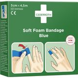 Cederroth (Snogg) Soft Foam verband - blauw - 4,5 m x 3 cm - EHBO pleister