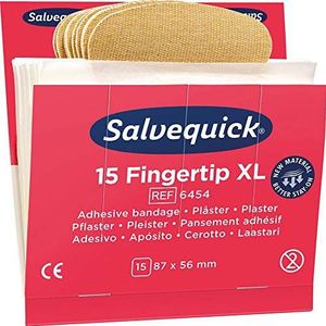 Salvequick Bijpassende navulingen voor de dispenser, 15 x vingertoppen elastisch 9 cm x 6 cm