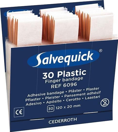 Salvequick - 6096 - Pleister Navulling - 6 Stuks - Plastic - Lange Vingerpleisters