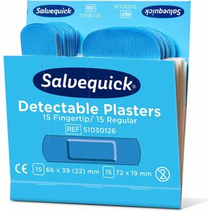 Salvequick 6754 navulling HACCP blauwe vingertop pleisters 30 stuks