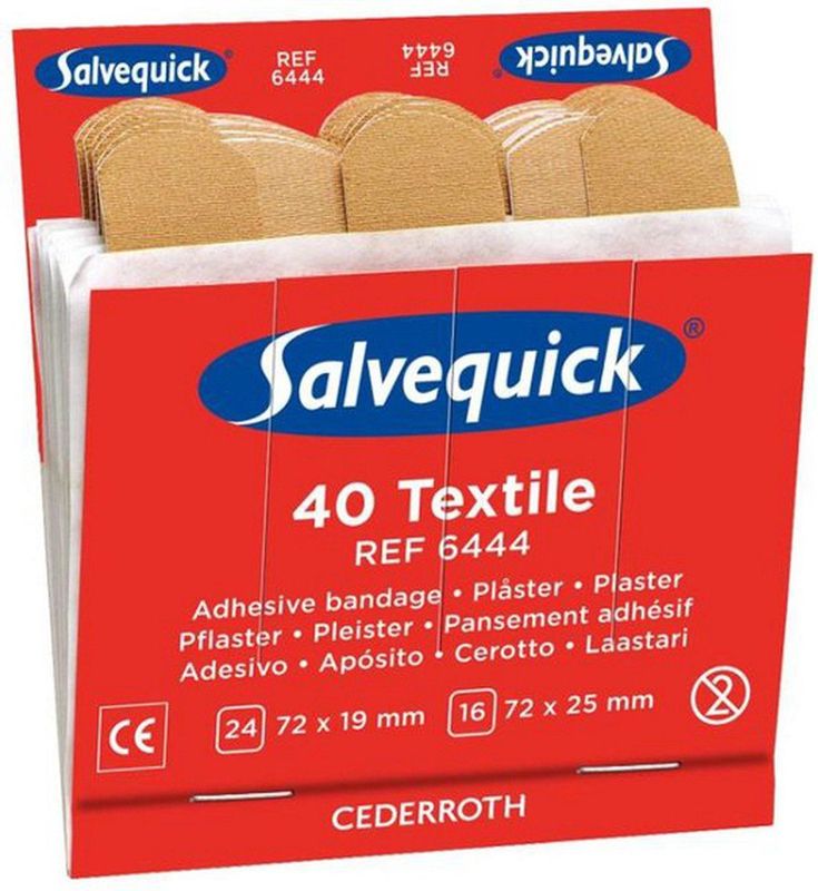 Salvequick - 6444 - Navulling - 40 Textiel Pleisters