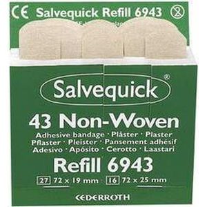 Salvequick non-woven pleisters sensitive 6943 (navulling) 1 los mapje