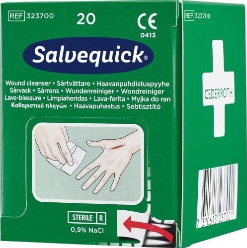 Salvequick wondreinigingsdoekjes - dispenser 20 stuks