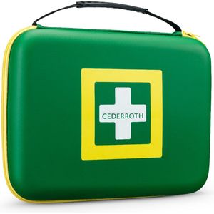 Cederroth ® | First Aid Kit Medium | Goed gevulde EHBO-doos van rubberachtig materiaal met praktisch handvat en verstelbare klittenband - Eerste hulp koffer voor bedrijven of consumenten - Eerste hulp kit voor reizen of vakantie