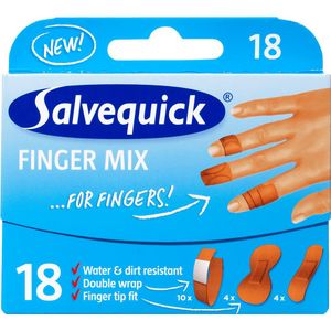 Salvequick - Finger Mix - Pleisters - 18 Stuks - Zacht en Flexibel