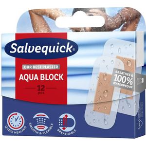Salvequick - Aqua Block - Pleisters - Waterdicht - 12 Stuks