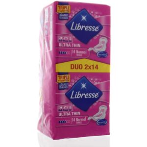 Libresse Freshness & protection ultra+ met vleugel 28st