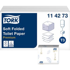 Toiletpapier tork t3 premium gevouwen wit 114273