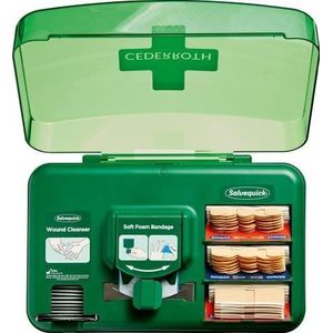 Cederroth - Wound care Dispenser - Wondbehandeling - station met pleisters en wondreinigingsdoekjes.