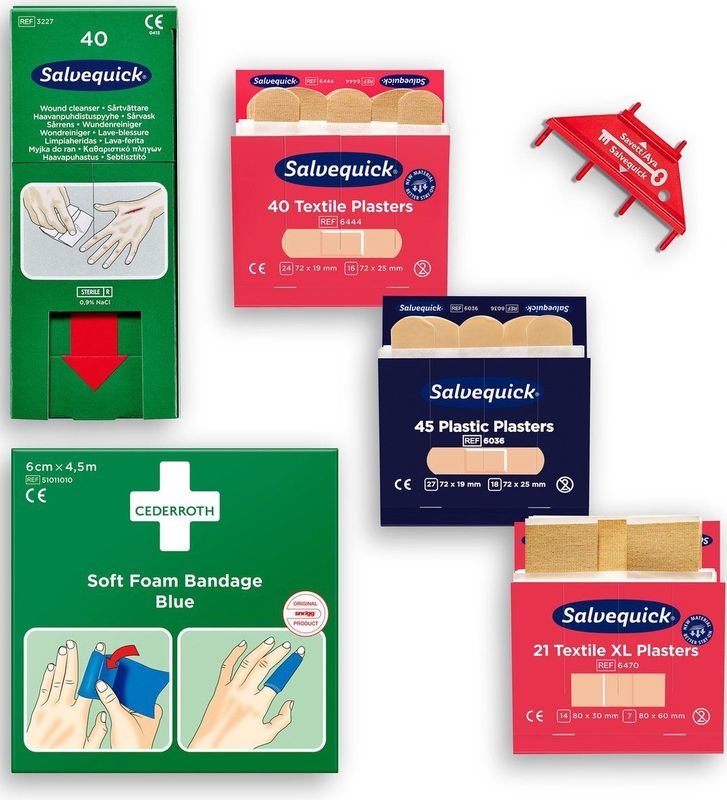 Navulling voor Cederroth Wound Care dispenser - compleet pakket met losse inhoud.