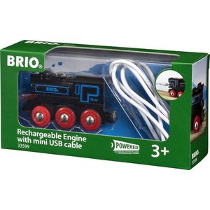 BRIO Oplaadbare locomotief met mini USB- kabel - 33599 - Treinbaanonderdeel