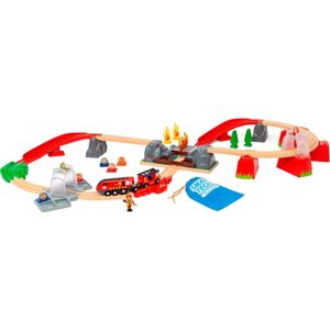 BRIO - 36004 Modeltreinset - Brandweer Thema - 41-Delig - Houten Speelgoed